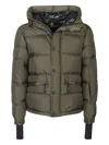 Moncler Grenoble Short Down Jacket With Hood In Green