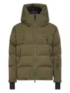 Moncler Nylon Down Jacket Featuring Adjustable Elements In Green