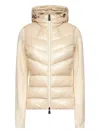 Moncler Ivory Zip-up Hooded Padded Cardigan In Neutral