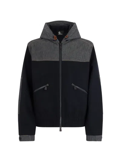 Moncler Hooded Panelled Jacket In Multi