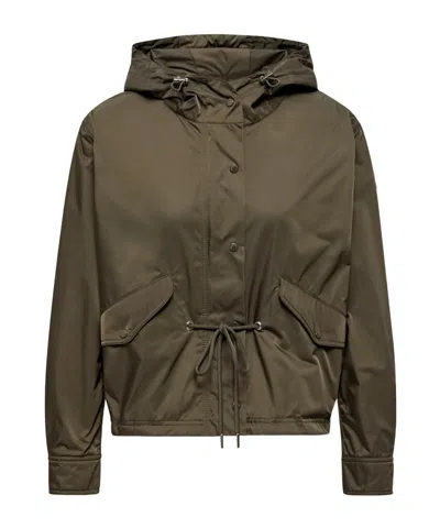 Moncler Hooded Parka In Brown