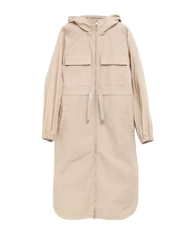 Moncler Hooded Parka In Nude