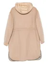 Moncler Hooded Patch-pocket Coat In Gold