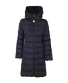 Moncler Hooded Puffer Coat In Blue