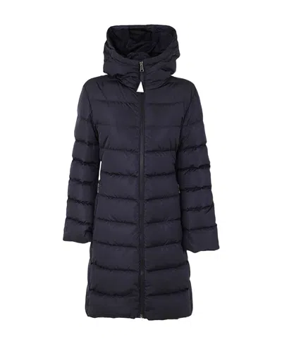 Moncler Hooded Puffer Coat In Blue