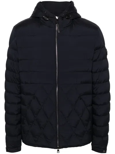 Moncler Hooded Puffer Jacket In Blue