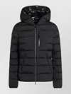 Moncler Herbe Stretch Nylon Hooded Puffer Jacket In Black
