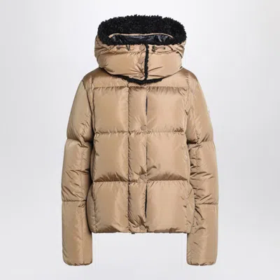 Moncler Hooded Puffer Jacket In Nude