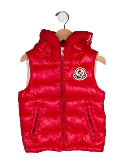 Pre-owned Moncler Babies' Hooded Puffer Vest In Red