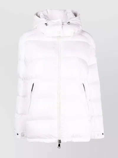 Moncler Hooded Quilted Down Jacket And Pockets In White