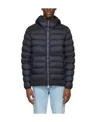 Moncler Montbrocq Hooded Short Down Jacket In Blue