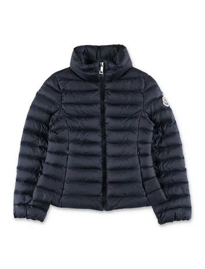 Moncler Hooded Quilted Glossed-shell Down Jacket In Blue