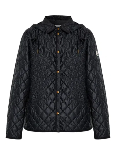 Moncler Hooded Quilted Jacket In Black