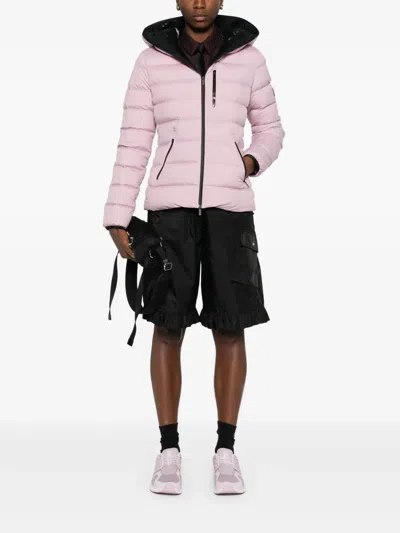Moncler Hooded Quilted Jacket In Pink