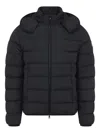 Moncler Midnight Blue Polyester Montbrocq Down Jacket In Black