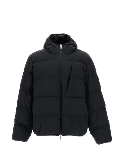 Moncler Hooded Quilted Jacket In Black