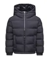 Moncler Hooded Quilted Jacket In Blue