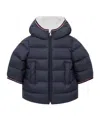 Moncler Hooded Quilted Jacket In Blue