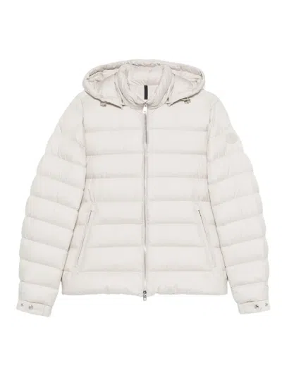 Moncler Hooded Quilted Jacket In Gray