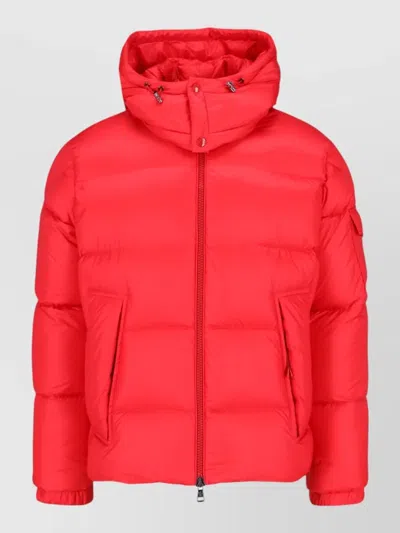 Moncler Hooded Quilted Jacket Side Pockets Cuffs In White