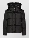 Moncler Hooded Quilted Jacket Zipper Pocket In Black