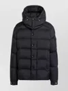 Moncler Hooded Quilted Long Sleeve Jacket In Black