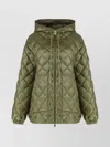 Moncler Hooded Quilted Nylon Down Jacket In Green