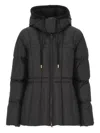 Moncler Estom Vertical-quilted Hooded Short Down Jacket In Black