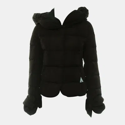 Pre-owned Moncler Hooded Quilted Puffer Jacket Xs In Brown