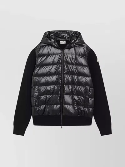 MONCLER HOODED QUILTED ZIP CARDIGAN