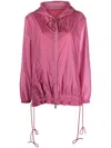 Moncler Pointu Printed Shell Hooded Jacket In Pink