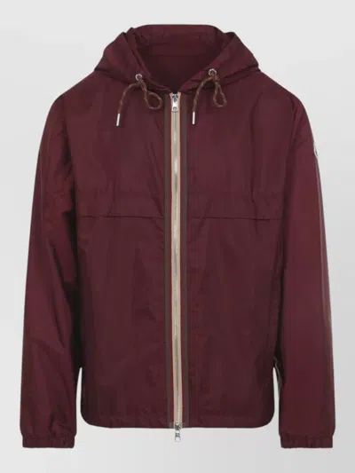 Moncler Hooded Jacket With Adjustable Hood For Men In Burgundy