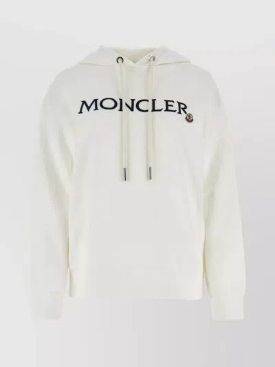 MONCLER HOODED RIBBED COTTON SWEATSHIRT