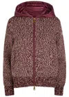 Moncler Hooded Shell And Wool Cardigan In Brown