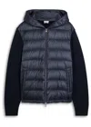 Moncler Padded Hooded Jacket In Blue