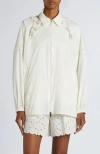 Moncler Hooded Shirt Jacket In White