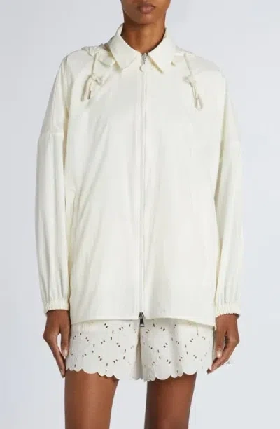 Moncler Hooded Shirt Jacket In White