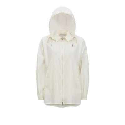 MONCLER HOODED SHIRT JACKET, WOMEN, WHITE, SIZE: 44