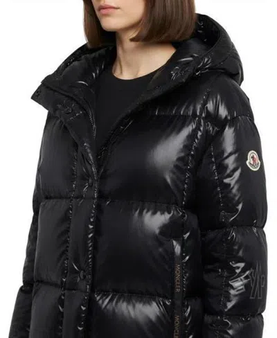 Moncler Hooded Short Down Jacket In Black