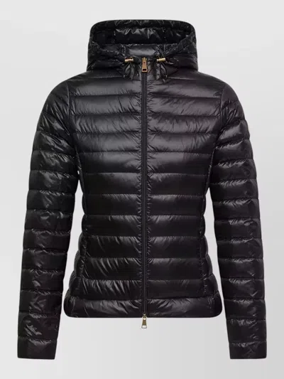 Moncler Hooded Short Down Jacket Packable In Black