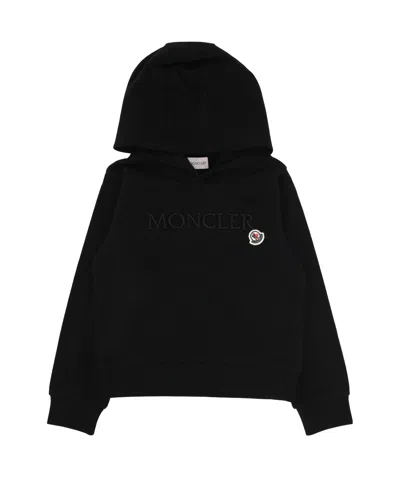 Moncler Kids' Hooded Sweater In Black