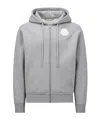 Moncler Brushed Cotton Zip-up Sweatshirt In Gray