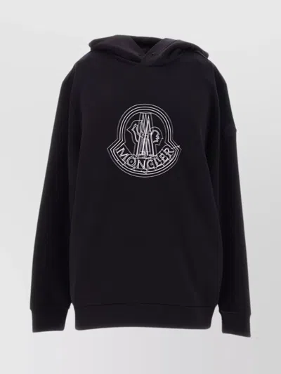 Moncler Hooded Sweater Kangaroo Pocket In Black