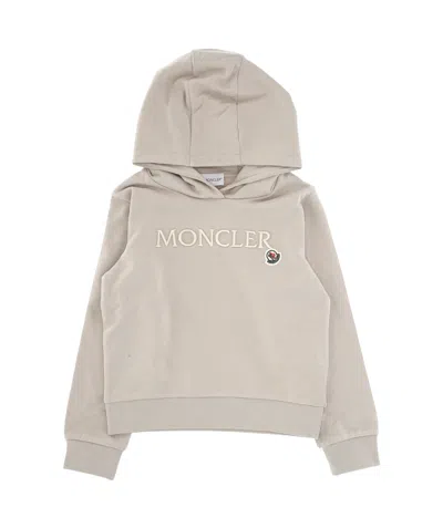 Moncler Hooded Sweater In Nude