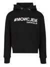Moncler Grenoble Logo Cotton Hoodie In Black