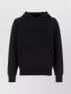 Moncler Hooded Sweatshirt Featuring Front Pocket And Ribbed Cuffs In Black