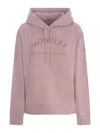Moncler Cotton Logo Hoodie In Rosa