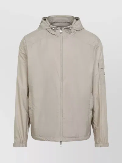 Moncler Hooded Tech Fabric Jacket With Adjustable Cuffs