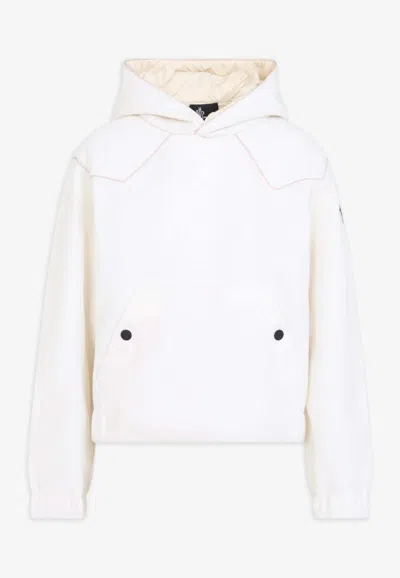 Moncler Hooded Technical Sweatshirt In White