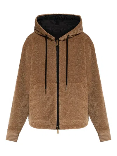 Moncler Teddy And Nylon Reversible Padded Hoodie Clothing In Multi